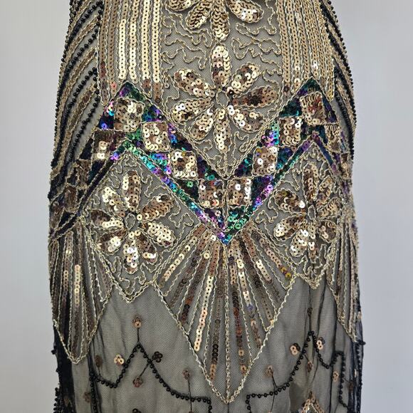 Roaring 20s Flapper Dress Art Deco Women Sequin Gatsby NYE Costume Women Medium - Picture 9 of 14